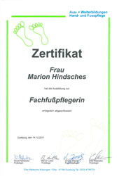 Zertifikat Fachfusspflege